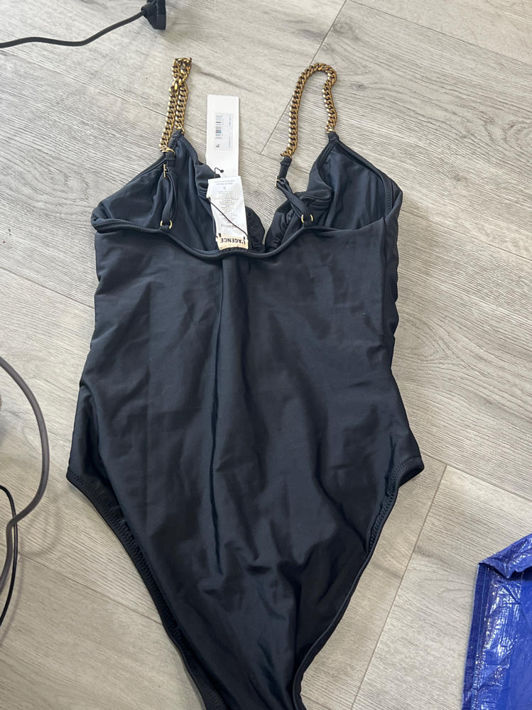 L'Agence Lilou Patch Leopard V Wire Plunge One Piece Swimsuit
