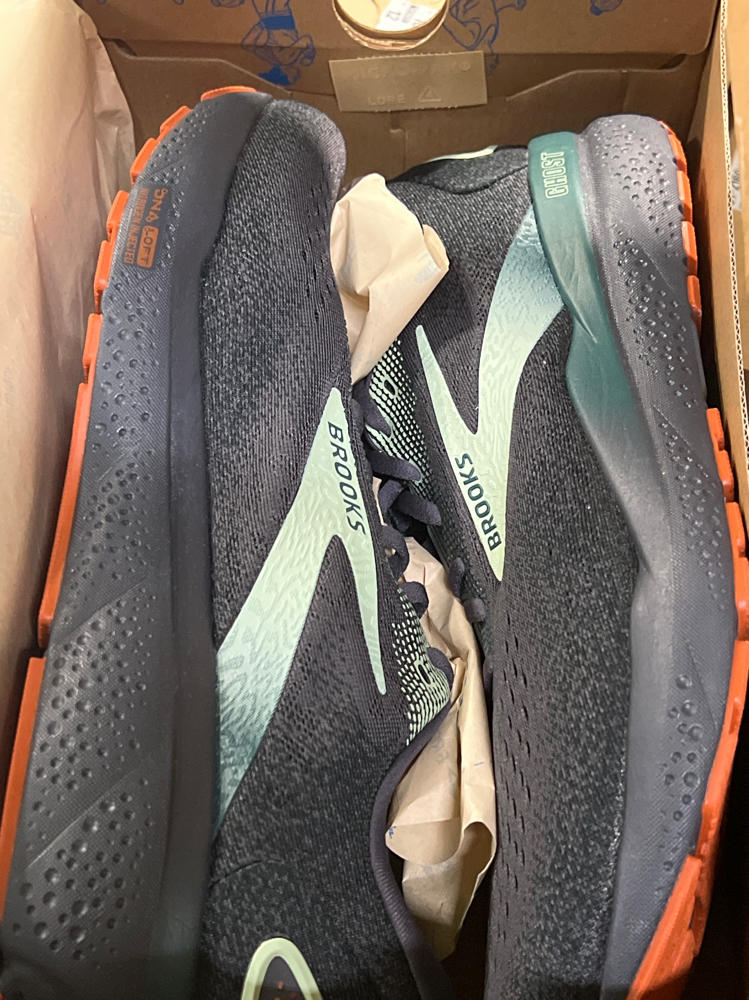 Brooks Men’s Ghost 16 Neutral Running Shoe - Blackened Pearl/June Bug/Green - 13 Medium
