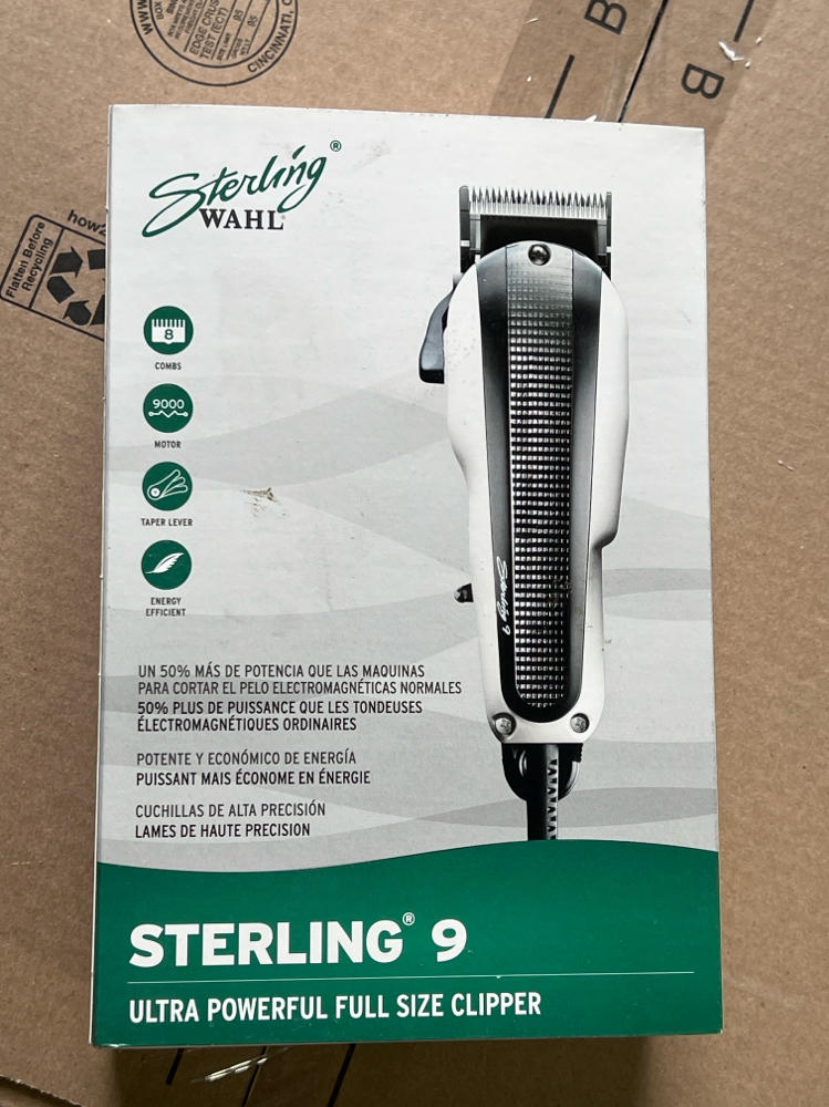 Wahl Professional Sterling 9 Clipper, High-Performance Corded Electric Hair Cutting Tool, Adjustable Blade, Silver