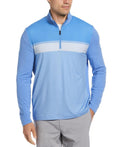 Pga Tour Men's Chest Stripe Ombre Long Sleeve Quarter-Zip Sweater - Provence