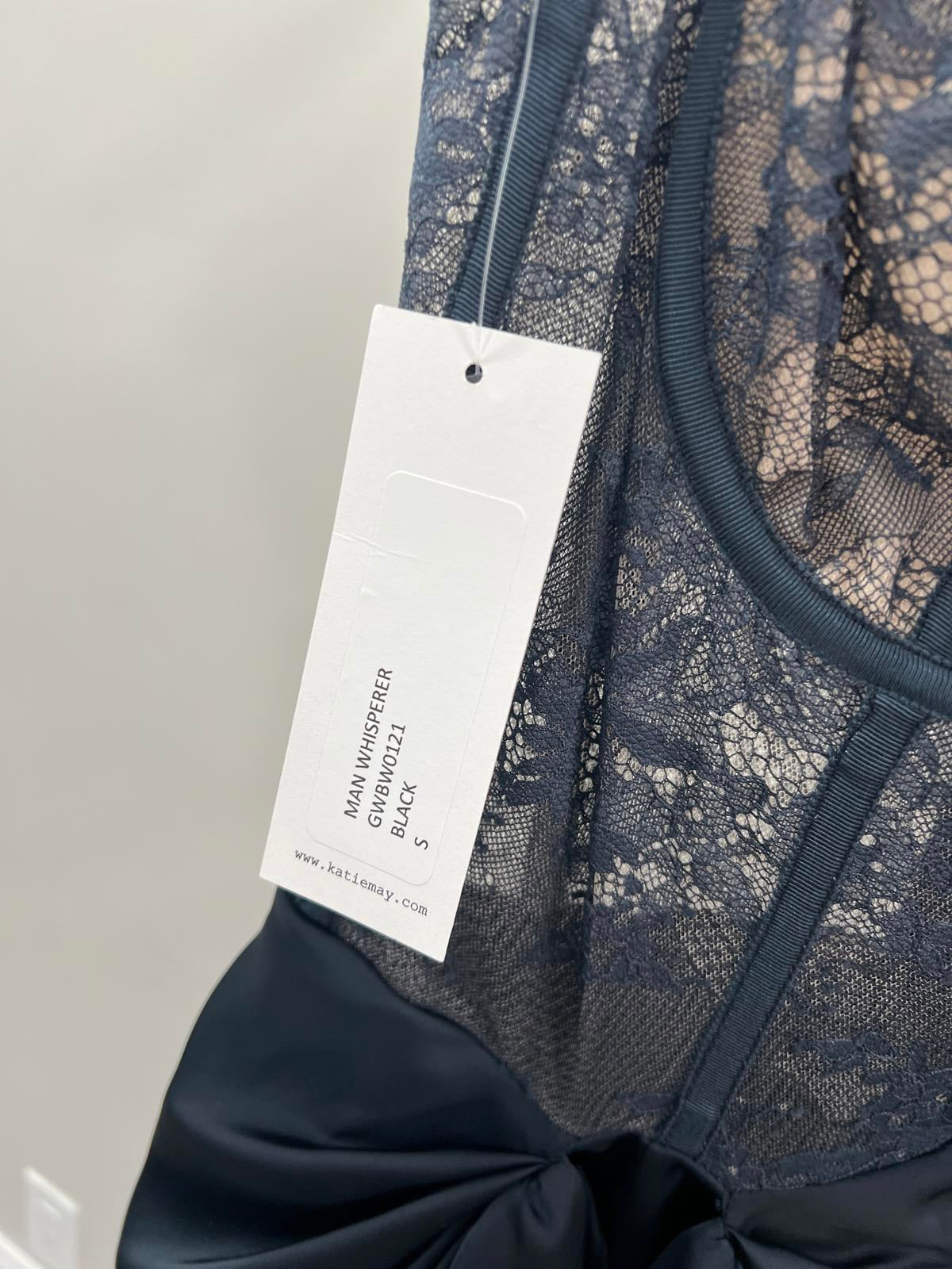 Katie May Man Whisperer Dress in Black navy with lace