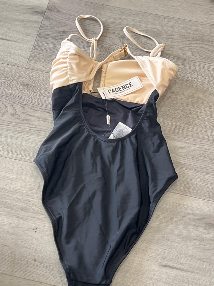 L'AGENCE Resort-Ready Bandeau One-Piece Swimsuit