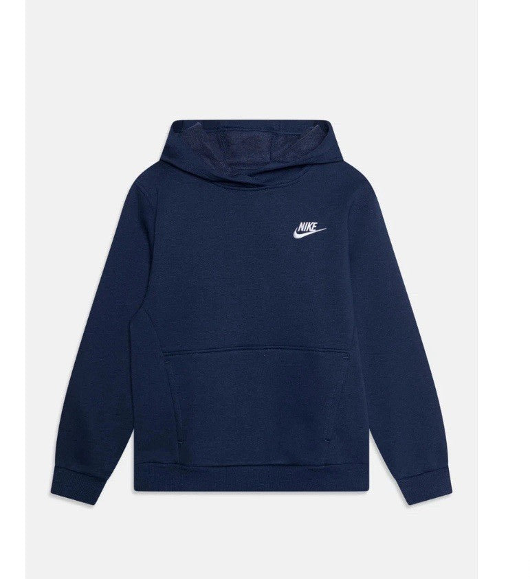 Nike Club Hoodie Unisex Kids xl Navy Cotton Pockets Long Sleeve Pullover TLW165