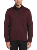 Pga Tour Men's Micro Jacquard Quarter-Zip Pullover Sweater - Fig