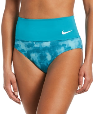 Nike AQUAMARINE Cloud-Dye High-Waist Bikini Swim Bottom  U X-Small