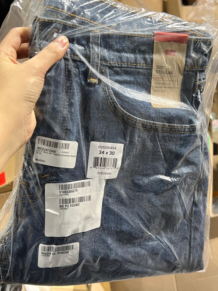 Levi's 505 Regular Fit-Obsolete Men's Jeans, Stonewash Stretch, 34W x 30L