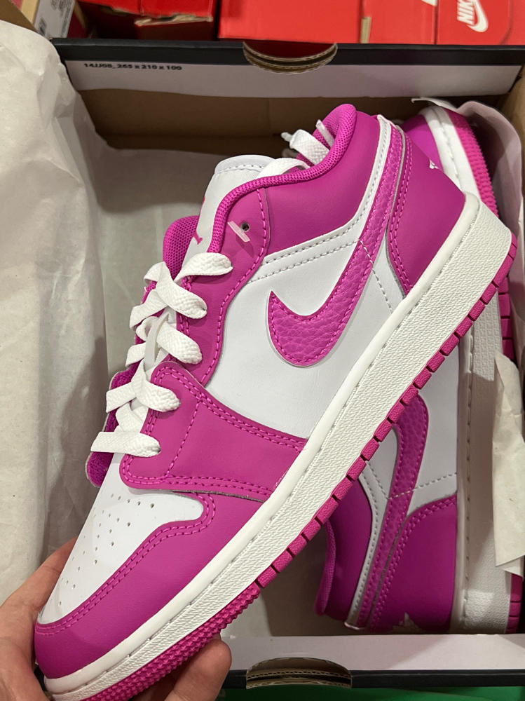 Big Kid's Air Jordan 1 Low GS Fire Pink/Iris Whisper-White (FV8486 600) Gradeschool - Size 4.5y, 5y