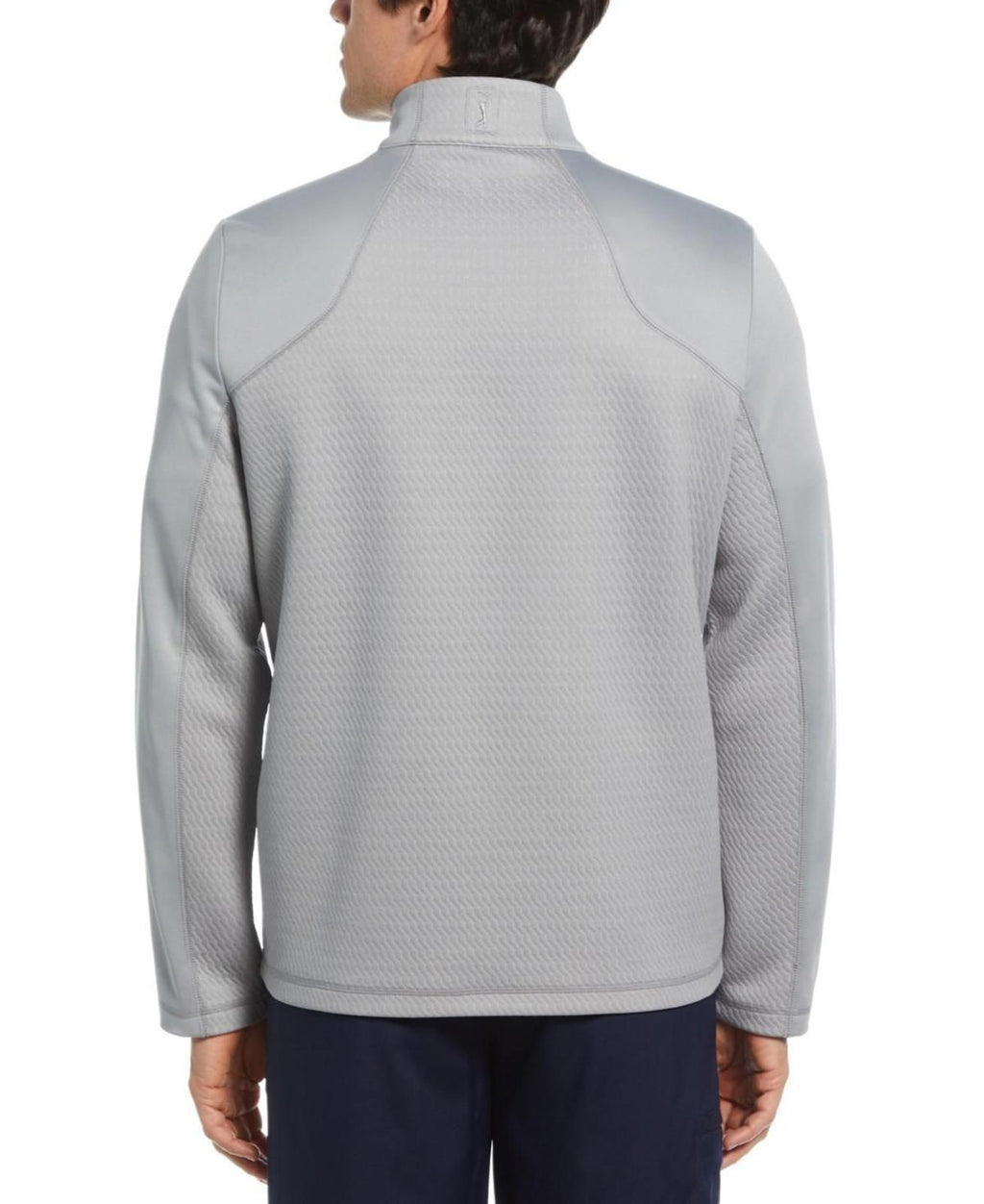 Pga Tour Men's 3D Textured Long Sleeve Quarter-Zip Sweatshirt - Quarry Hthr