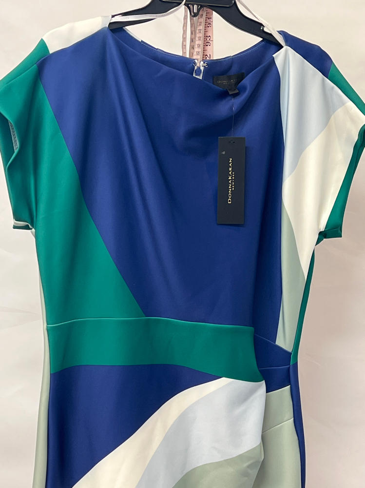 Colorblock Sheath Dress by Donna Karan multi midi dress size 12