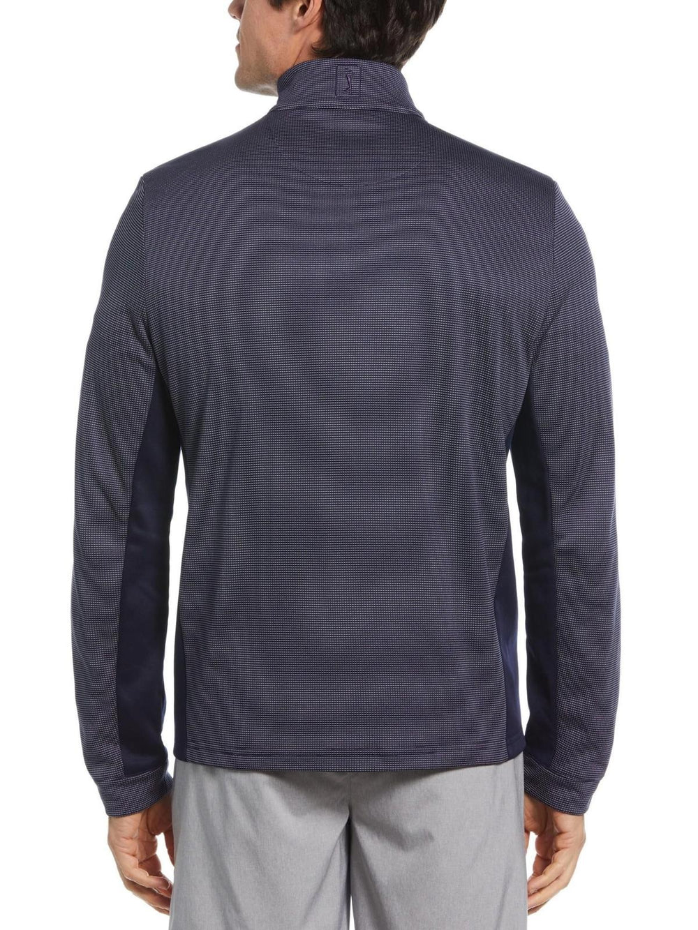 Pga Tour Men's Micro Jacquard Quarter-Zip Pullover Sweater - Peacoat