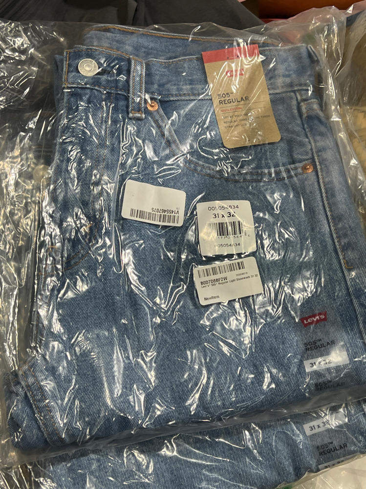 Levi's Men's 505 Regular Fit Jeans , Light Stonewash, new pants