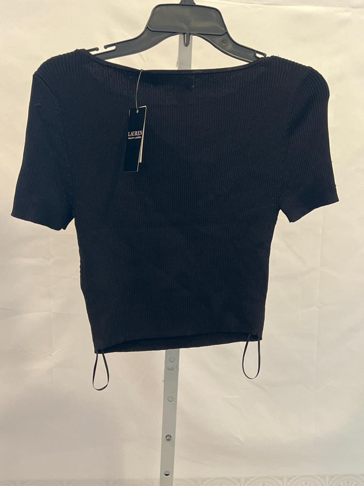 Black Cropped Short-Sleeve Sweater for Women by Lauren Ralph Lauren