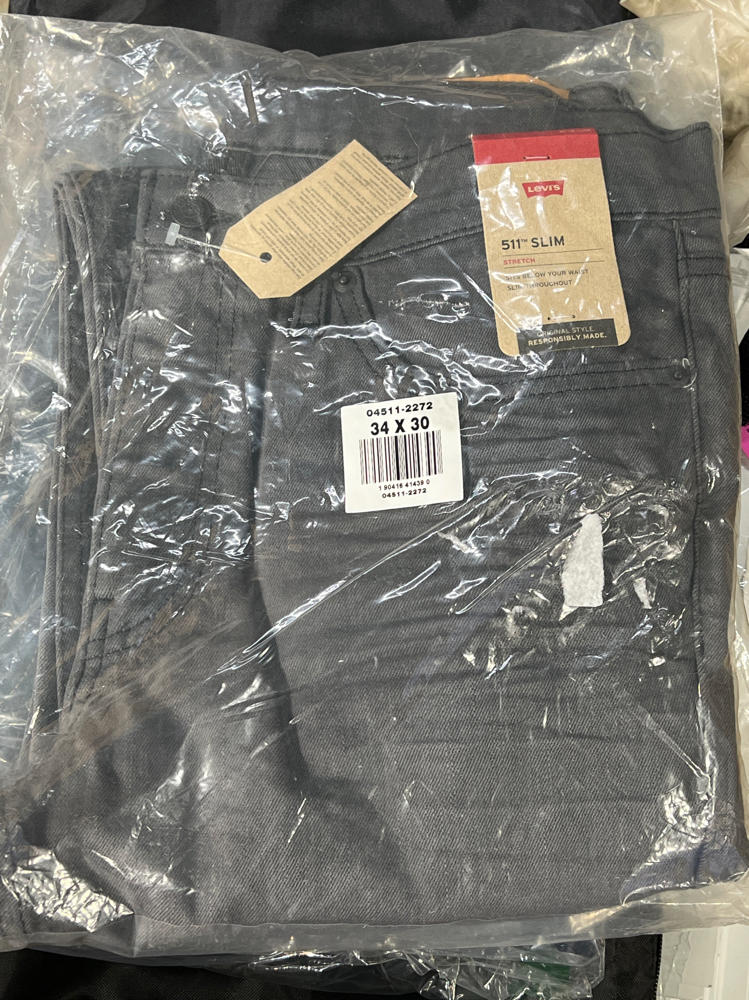 Levi's Men's 511 Slim Fit Jeans , Grey Black 3D-Stretch (Waterless), 34W x 30L