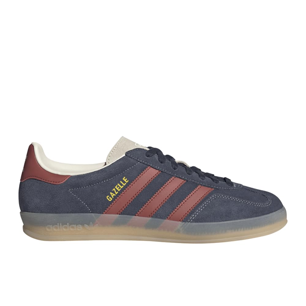 adidas Legink/PRERUB/WONWHI Men's Gazelle Indoor Legend inkPreloved Ruby/Wonder White, Wide