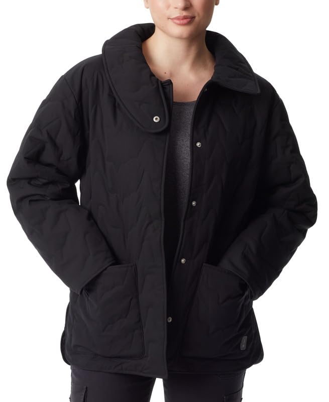 BASS OUTDOOR Women's Quilted Long-Sleeve Jacket (Black Beau, Large)