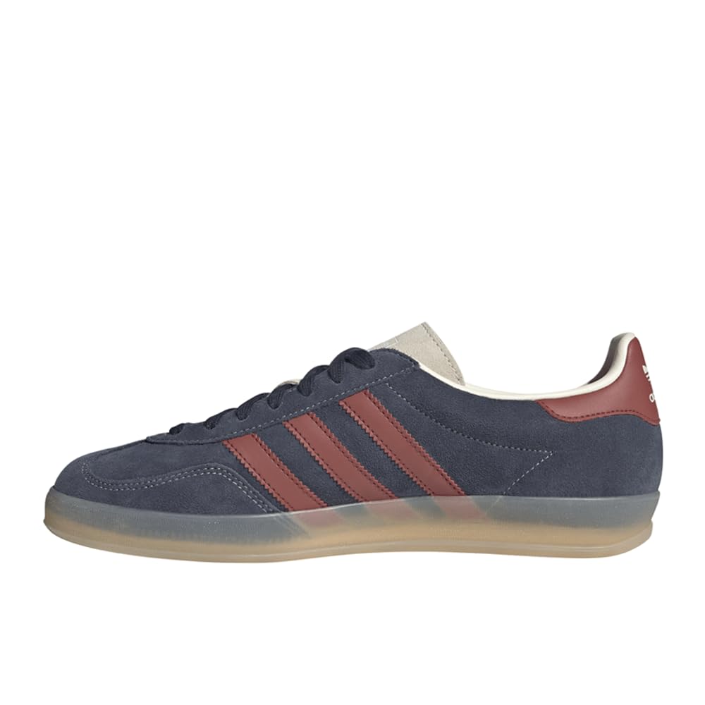 adidas Legink/PRERUB/WONWHI Men's Gazelle Indoor Legend inkPreloved Ruby/Wonder White, Wide