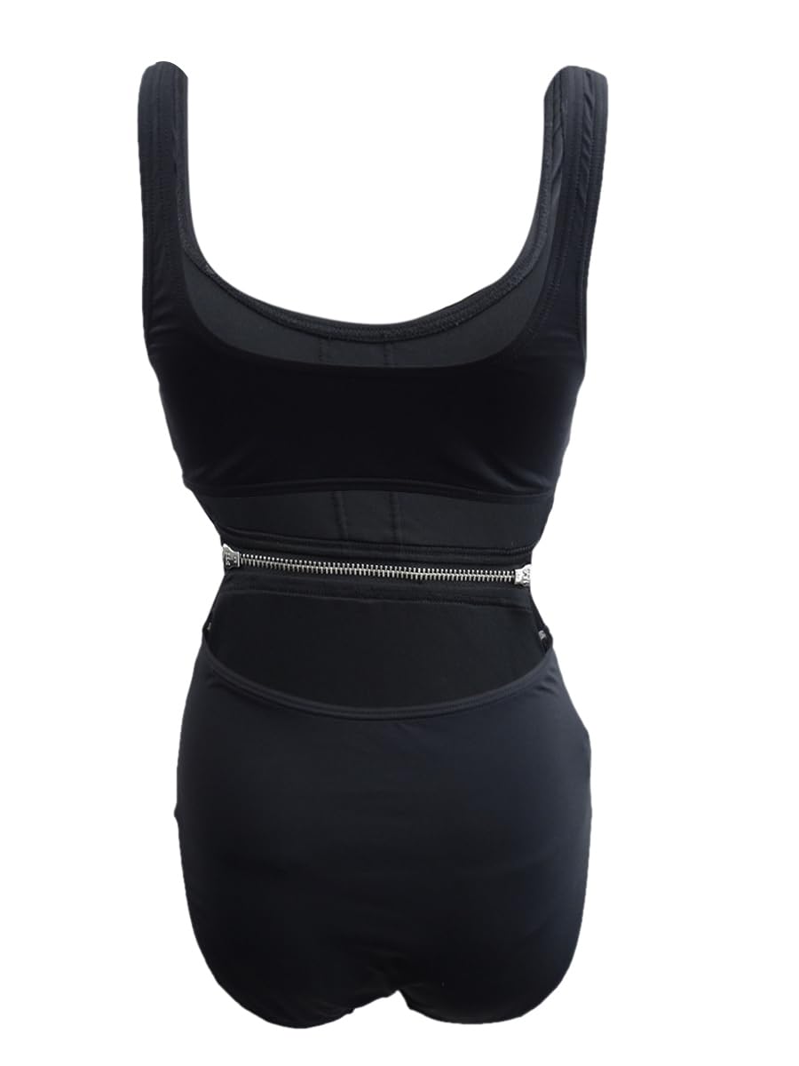 Michael Michael Kors Women's Zip-Trim Cutout One-Piece Swimsuit (8, Black)