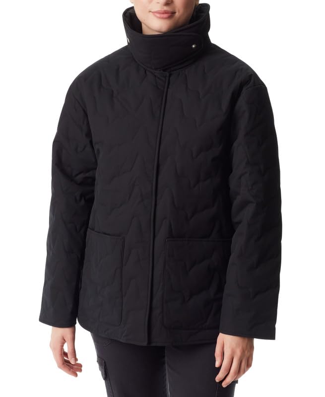 BASS OUTDOOR Women's Quilted Long-Sleeve Jacket (Black Beau, Large)