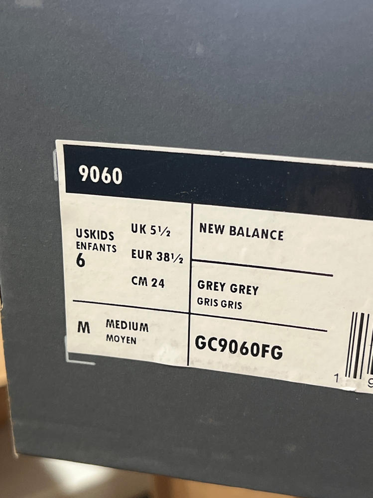 New Balance 9060 Big Kids Shoes (Silver Grey, 6)