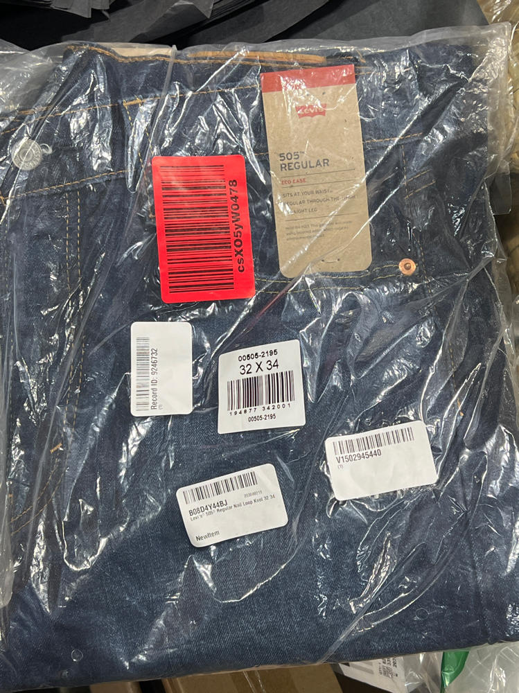 Levi's Men's 505 Regular Fit Jeans, Nail Loop Knot-Dark Indigo, 32W x 34L