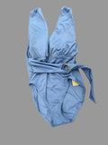 MICHAEL Michael Kors Belted Surplice Plunge One Piece - Iconic Solids