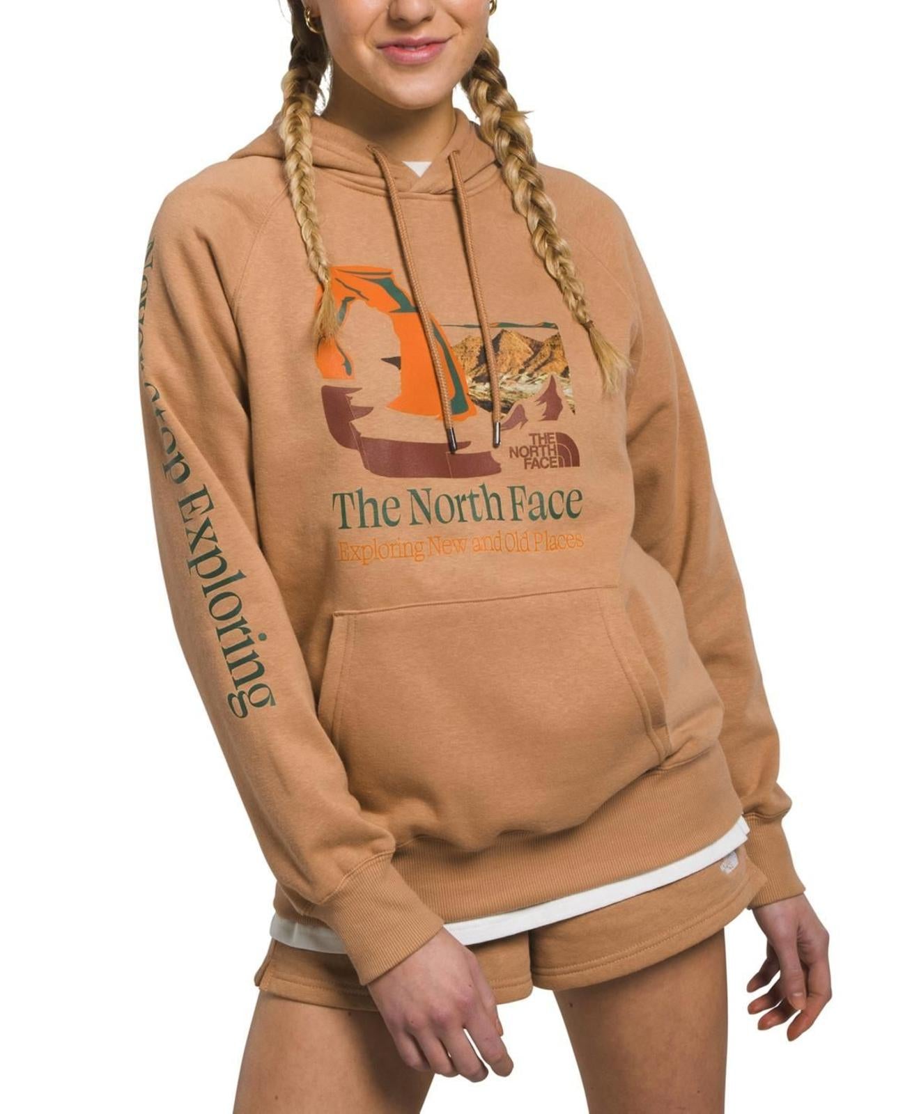 The North Face Women's Places We Love Graphic Fleece Hoodie - Almond Butter/Pine Needle