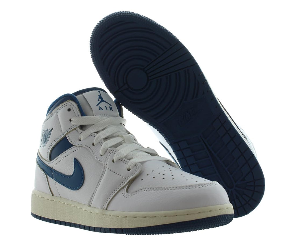 Jordan Big Kid's 1 Mid SE White/Industrial Blue-Sail (FN7432 141) - 5
