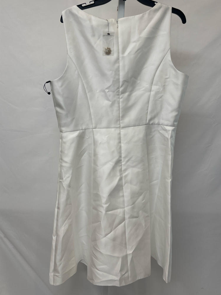 Adrianna Papell Women's Button Mikado Dress, Ivory midi