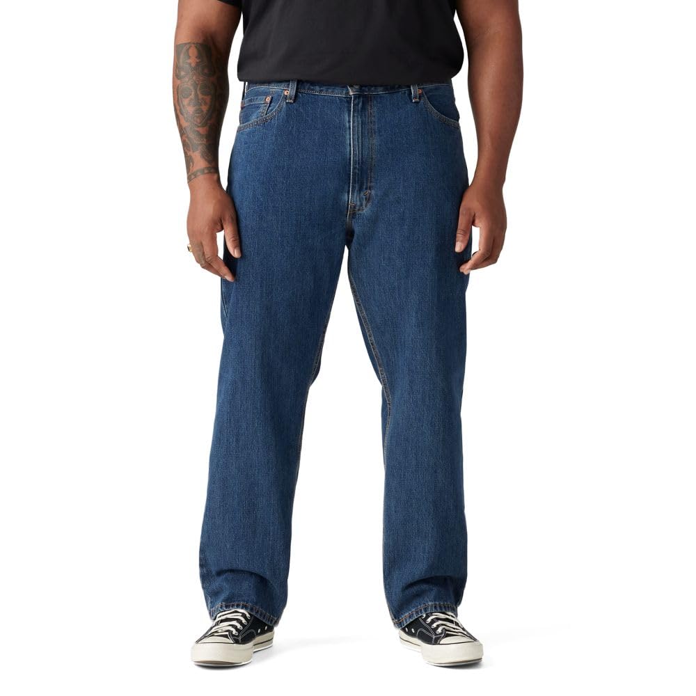 Levi's Men's 505 Regular Fit Jeans , Dark Stonewash jeans new