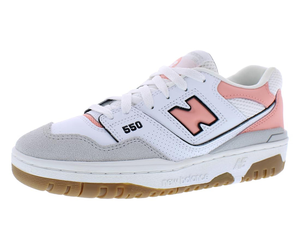 New Balance 550 - Girls' Grade School (White/Pink)