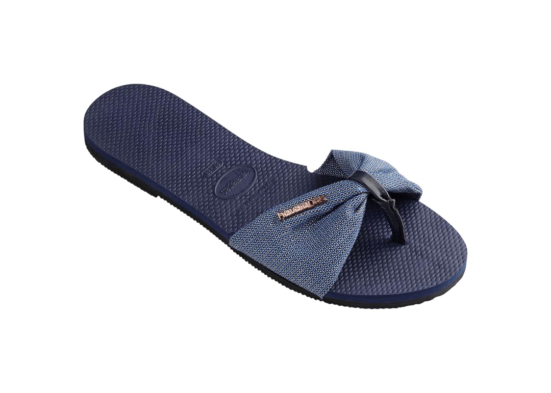 Havaianas Women's You St. Tropez Shine Flip Flop Sandal, Navy Blue,