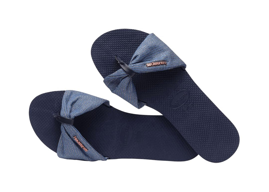 Havaianas Women's You St. Tropez Shine Flip Flop Sandal, Navy Blue,