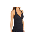 Lauren Ralph Lauren Women's Beach Club Solids Slimming Halter Tankini Swim Top, 101026, Black,