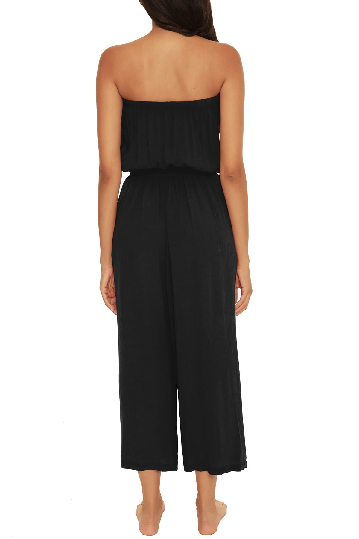BECCA Women's Standard Ponza Jumpsuit, Casual, Pull On, Beach Cover Ups, Black
