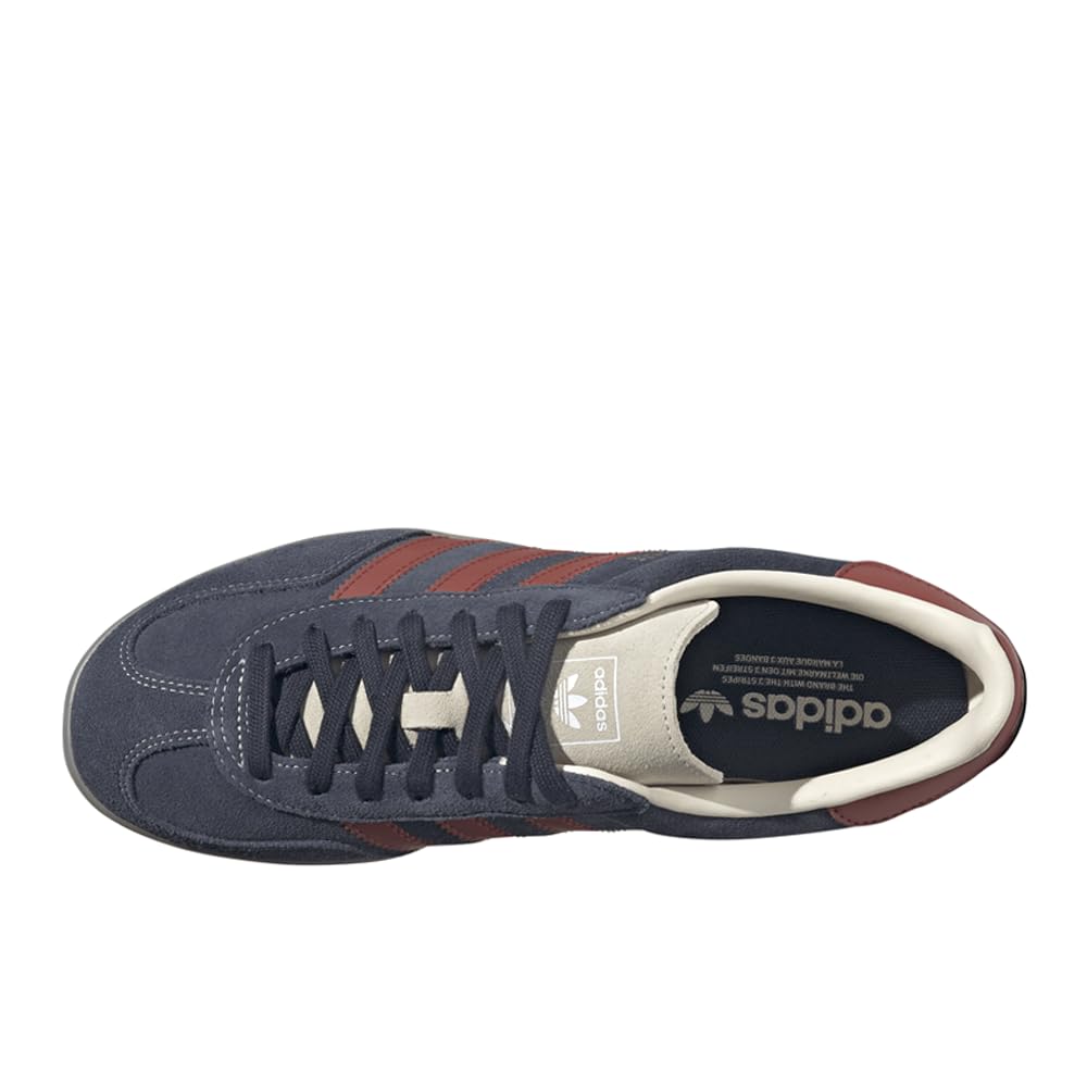 adidas Legink/PRERUB/WONWHI Men's Gazelle Indoor Legend inkPreloved Ruby/Wonder White, Wide