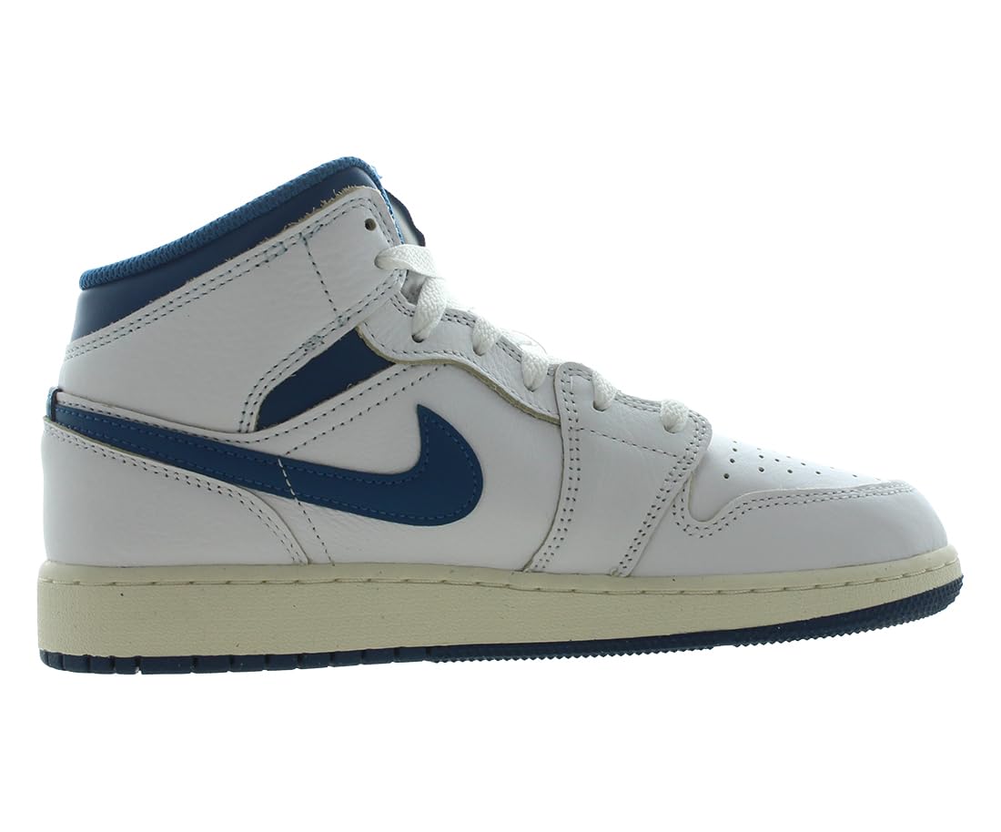 Jordan Big Kid's 1 Mid SE White/Industrial Blue-Sail (FN7432 141) - 5