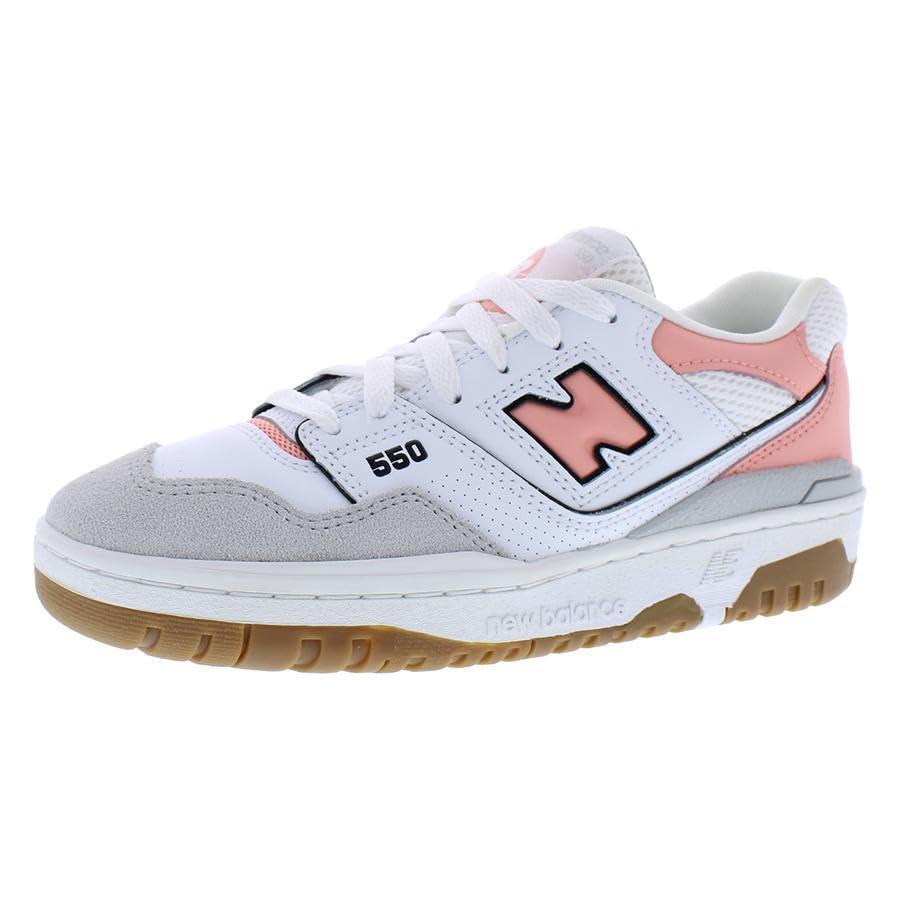 New Balance 550 - Girls' Grade School (White/Pink)