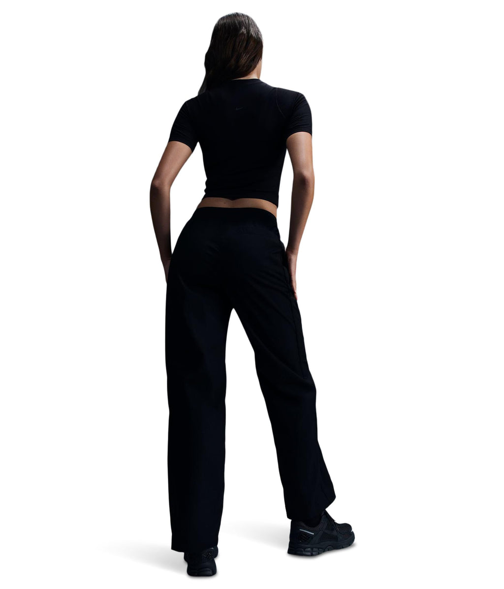 Nike Women's Windrunner High-Waisted Woven Open-Hem Pants Black/White X-Large