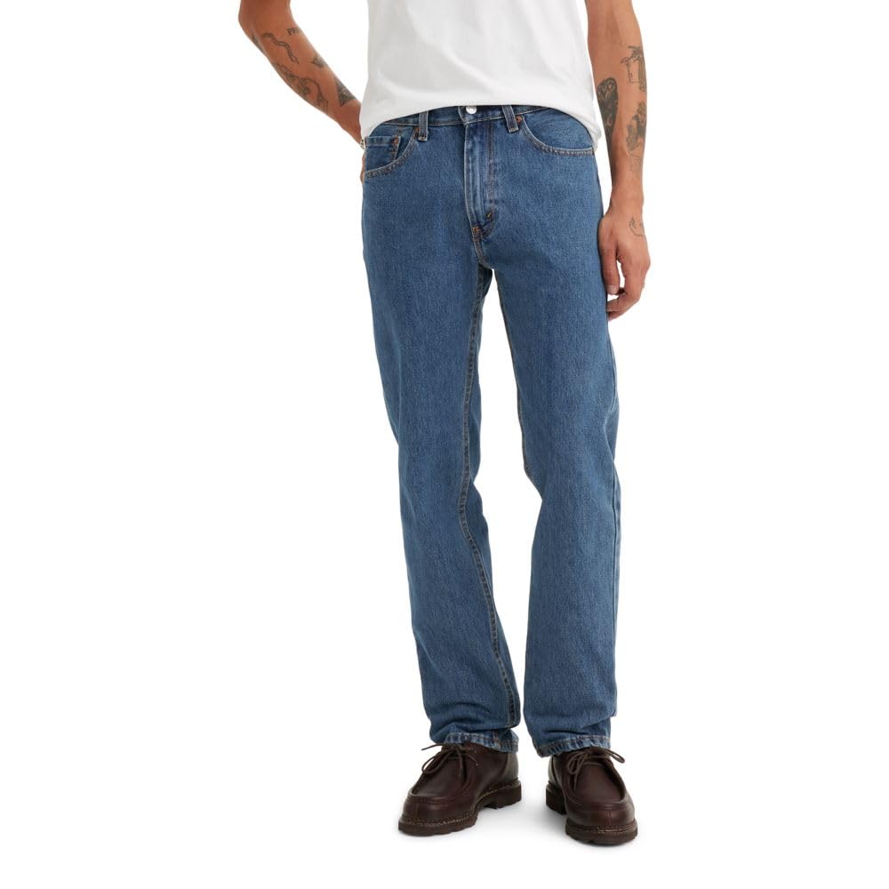 Levi's Men's 505 Regular Fit Jeans (Also Available in Big & Tall), Medium Stonewash, 33W x 32L