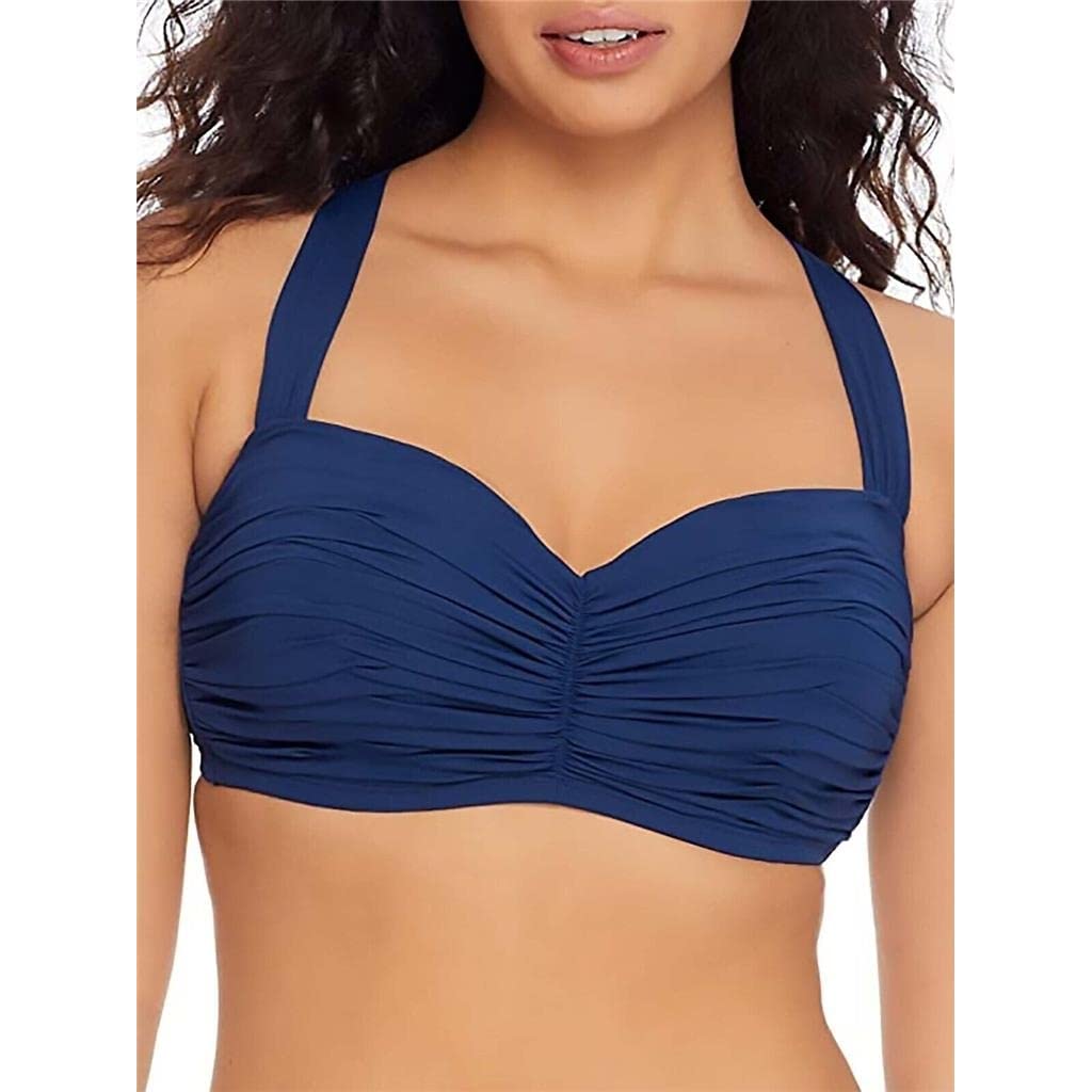 Bleu Rod Beattie Kore Shirred Bandeau Top Navy 36DD