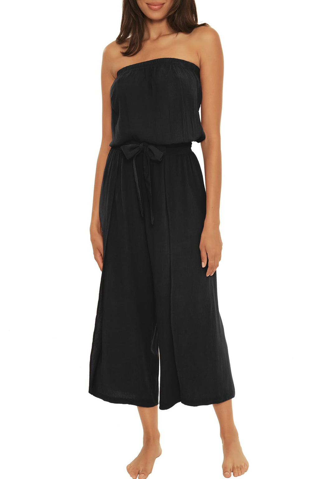 BECCA Women's Standard Ponza Jumpsuit, Casual, Pull On, Beach Cover Ups, Black