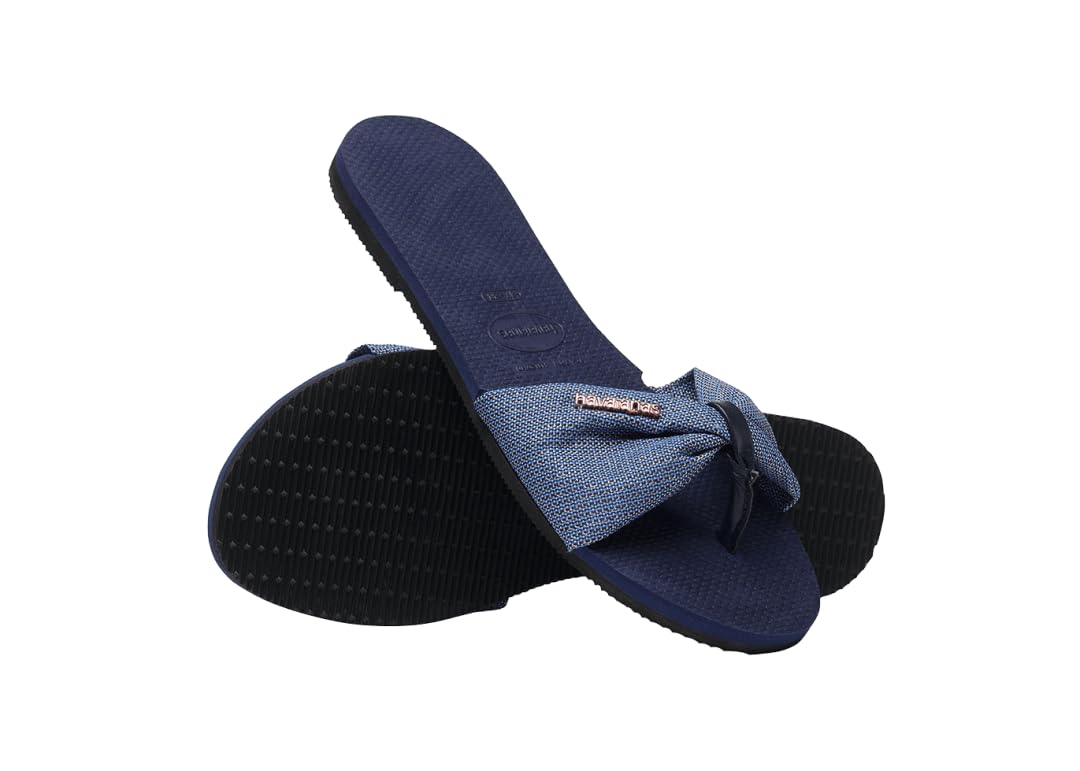 Havaianas Women's You St. Tropez Shine Flip Flop Sandal, Navy Blue,