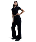 Nike Women's Windrunner High-Waisted Woven Open-Hem Pants Black/White X-Large