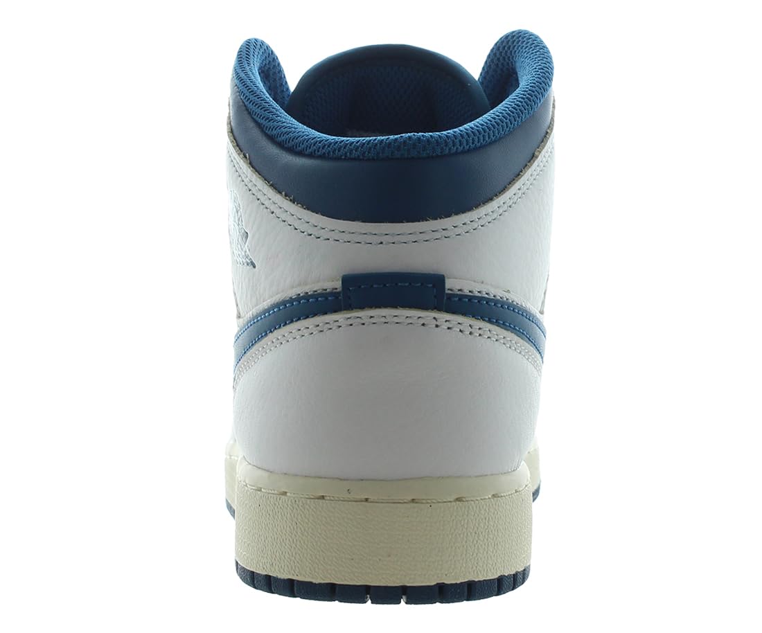 Jordan Big Kid's 1 Mid SE White/Industrial Blue-Sail (FN7432 141) - 5
