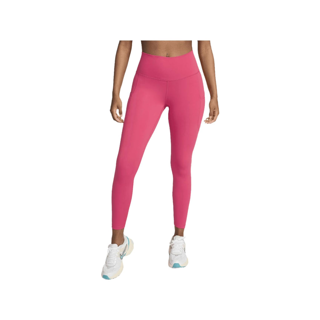 Nike One Women's High-Waisted 7/8 Leggings with Pockets (FN3241-629, Aster Pink/Black) Size Large