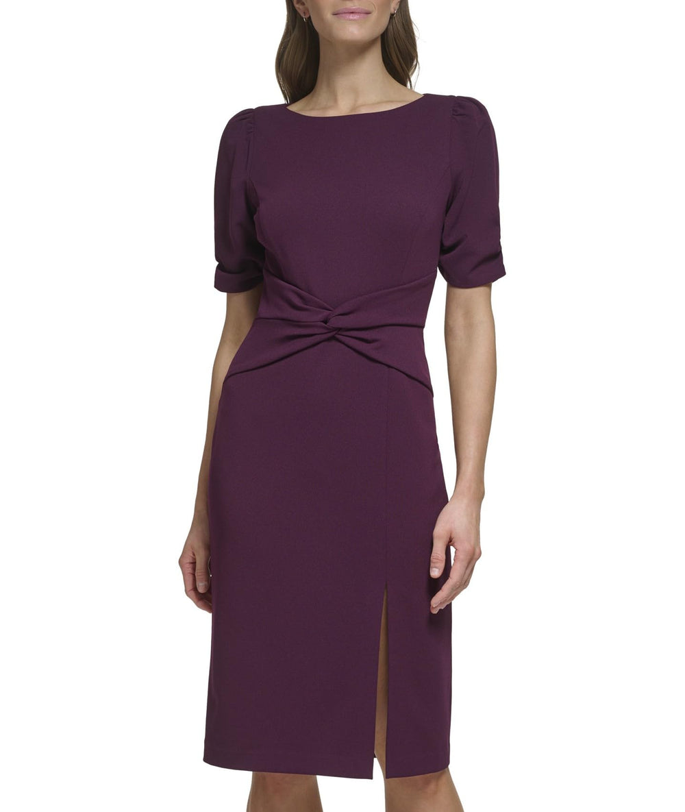 DKNY Women's Dress, Raisin, 2 and 16 plum short sleeves