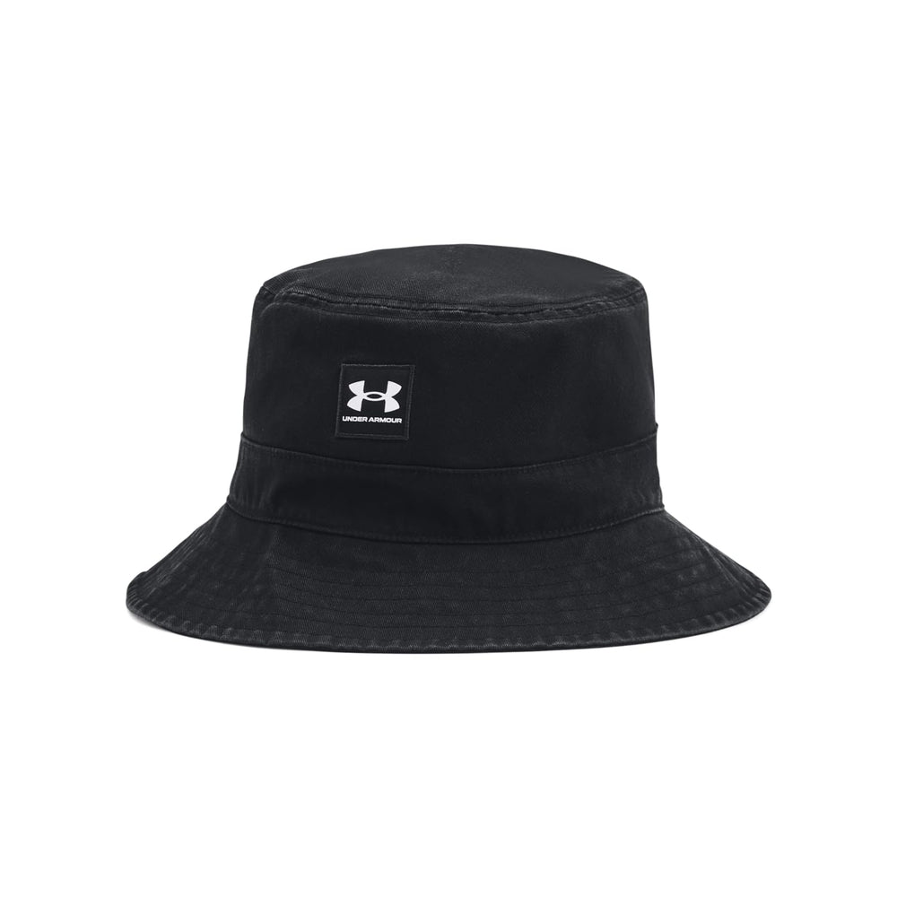 Under Armour Men's Branded Bucket Hat, (001) Black / / White, Medium/Large