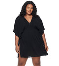 Lauren Ralph Lauren Women's Plus Size Crinkle Rayon Tunic Black 2X