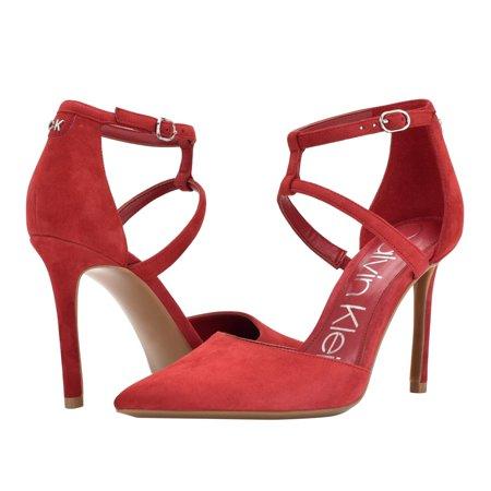 Calvin Klein Dentel Luxe Red 9.5 M dark red new