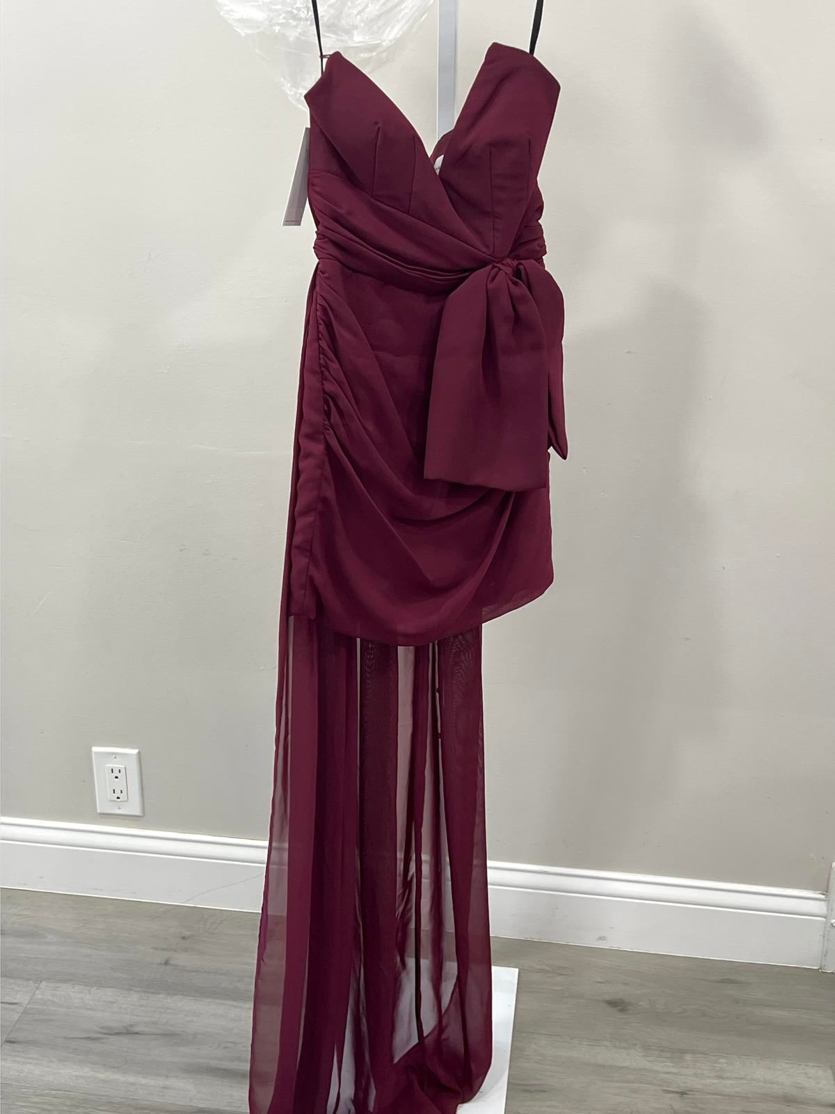 KATIE MAY Ali Dress strapless mini in Sangria